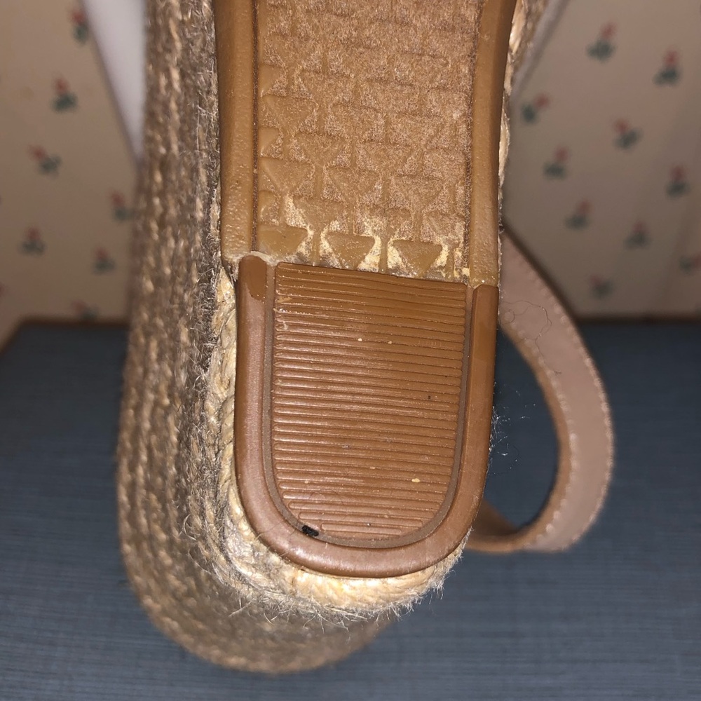 TOMS Cream Canvas Wedge Sandals - Picture 7 of 7
